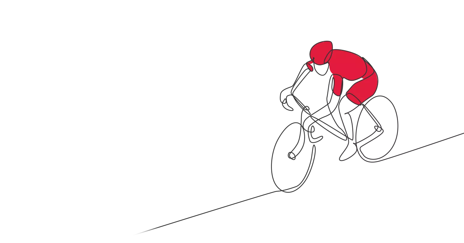 An illustration of someone riding a bike