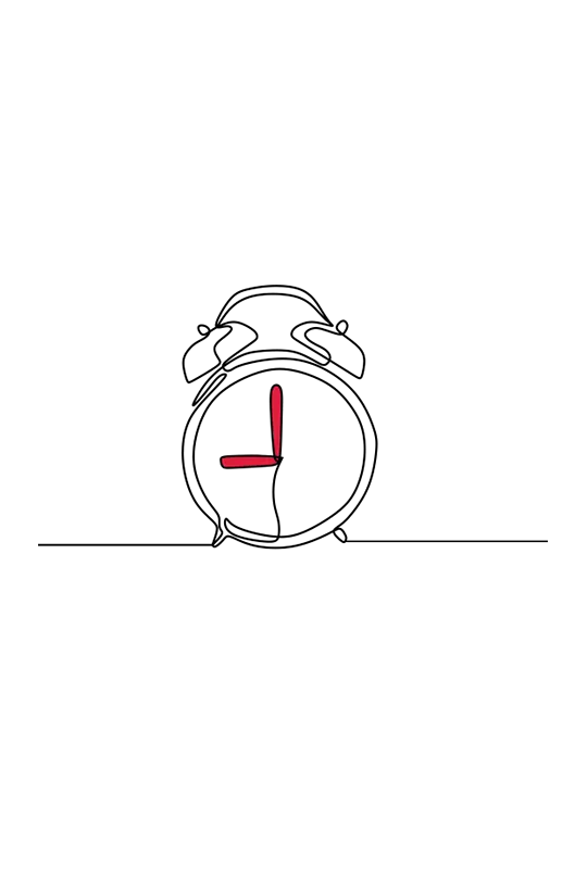 Illustration of a clock set to 9 o'clock