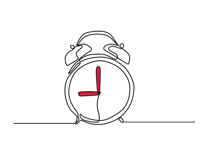 Illustration of a clock set to 9 o'clock