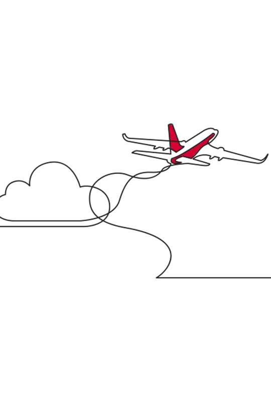 Illustration of a cloud and an airplane