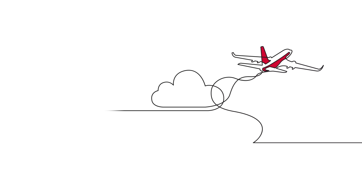Illustration of a cloud and an airplane
