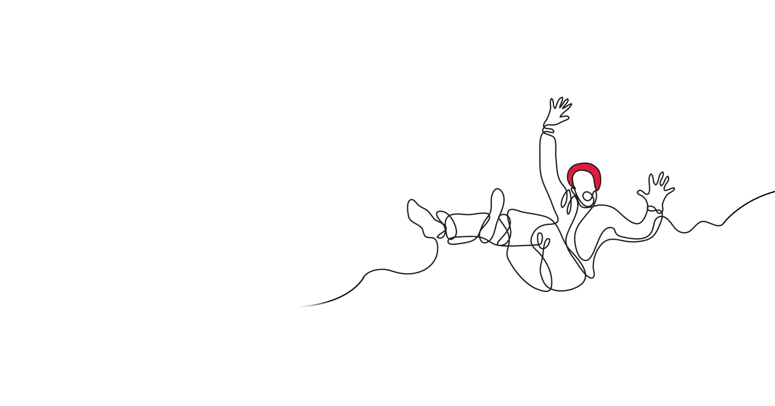 Illustration of a person tied up in tape